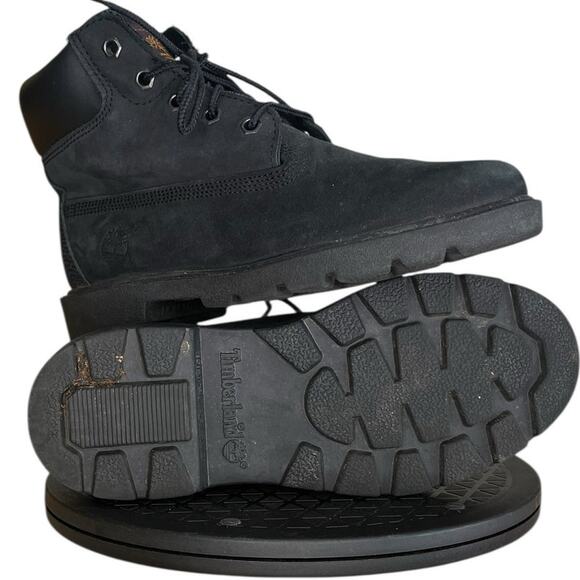 Boys Timberland Classic 6" 10910 Leather Lace-Up Ankle Combat Boot Size 4 Black - Picture 5 of 6